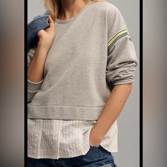 Anthropologie Tops - Maeve Anthropologie Stripe Tape Twofer Blouse S